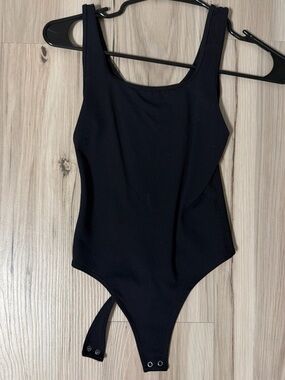 Abercrombie Black Snap-Closure Tank Bodysuit